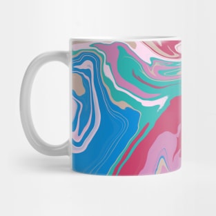 Shades of Pastel Dreamy Green Blue and Pink Aesthetic Marble Pattern Mug